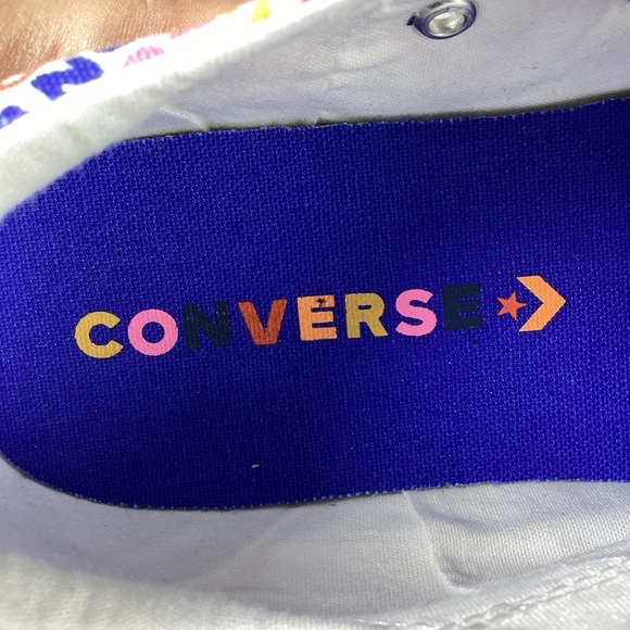 Converse size 9 Madison Wordmark Canvas White Sneakers Multicolor Tennis Shoes - Picture 10 of 12